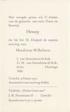1957 Geboorte Hendricus Wilhelmus van Steenderen de Kok  